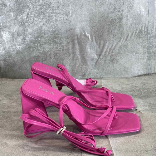BAR III Women's Pink Smooth Alana Tie-Up Geo-Heel Square-Toe Sandals SZ 7.5  | eBay