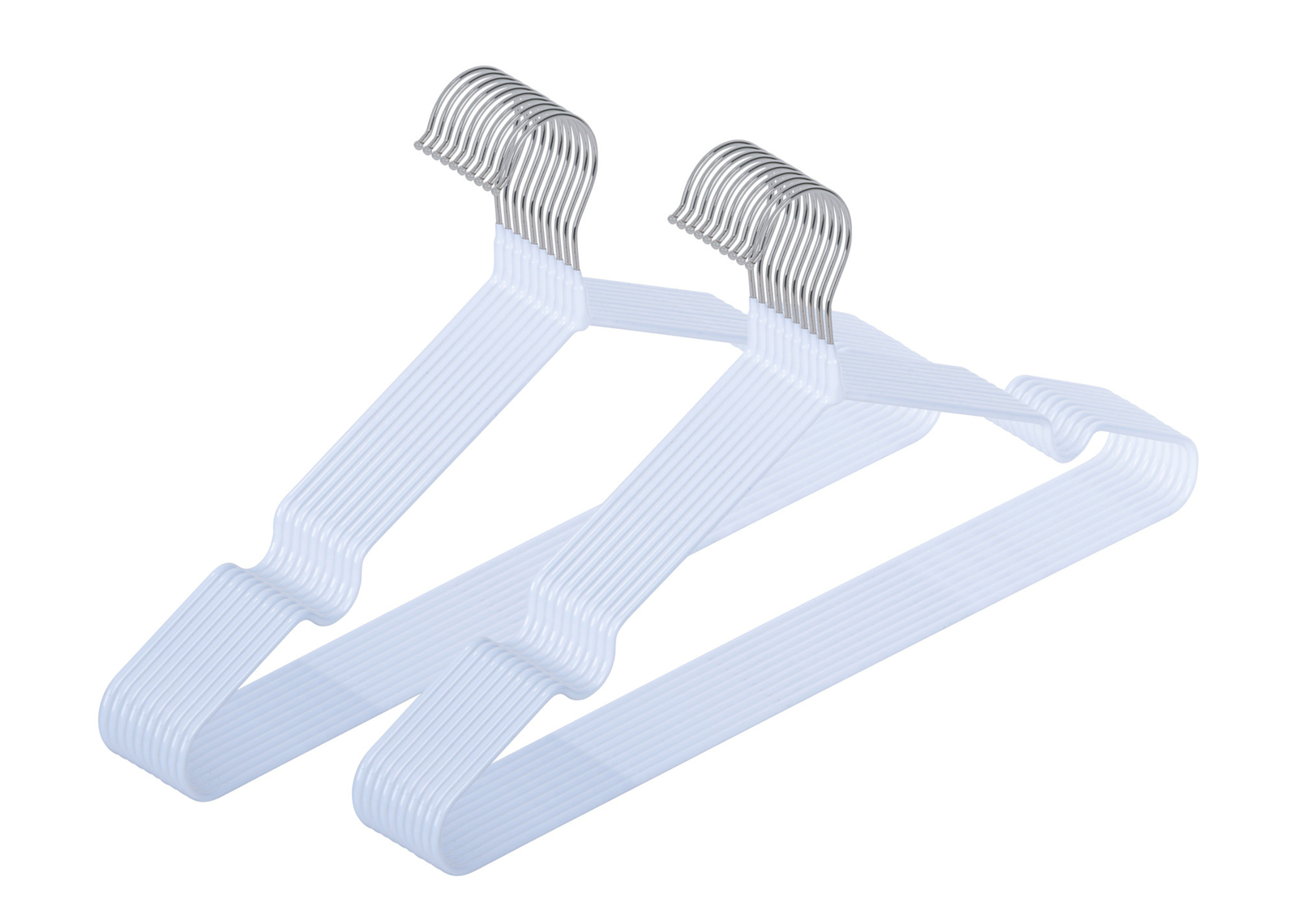 WENKO 20er Set Kleiderbügel Weiß Metall Rutschfest Platzsparend Hosenbügel