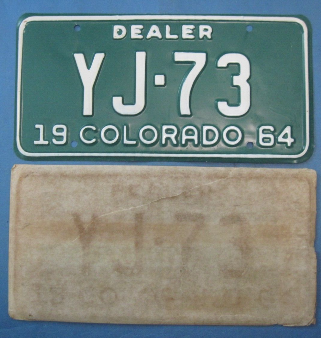 1964 Colorado dealer license plate mint eBay