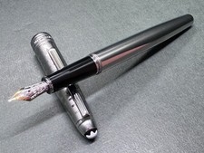 MONTBLANC MEISTERSTUCK Solitaire Stainless SteelⅡ Fountain Pen 18K 750 Gold/F