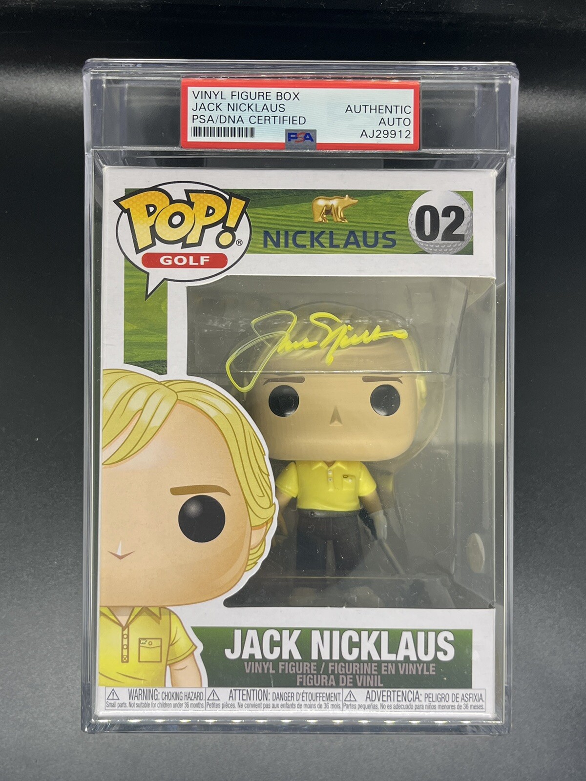JACK NICKLAUS SIGNED AUTOGRAPH ENCAPSULATED SLABBED PGA FUNKO POP PSA DNA