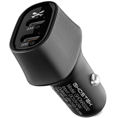 Ghostek NRGcar Car Charger 40W Double Type-C Car Adapter Fast Charging