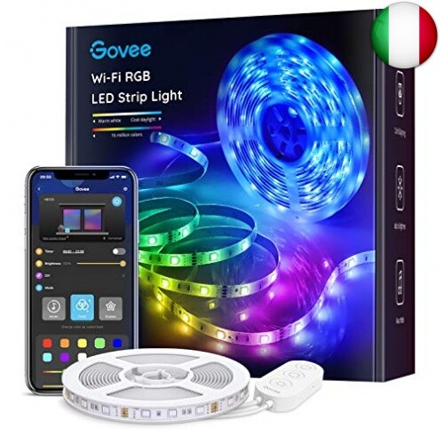 Govee Striscia LED, Smart WiFi RGB Compatibile con Alexa e Google Assistant,
