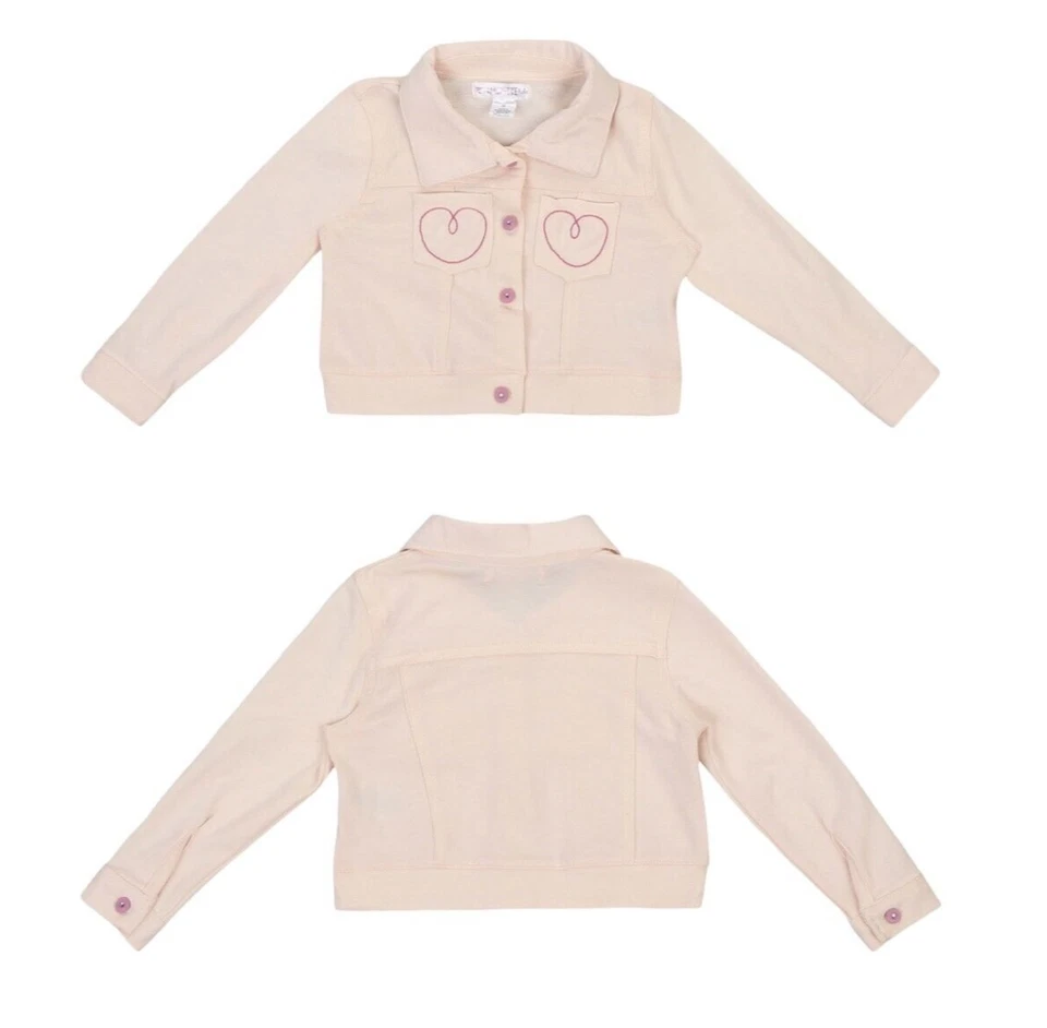 Novo com etiquetas Nannette Criança Meninas 3 Peças Conjunto de Jaqueta Terry com Faixa de Cabeça, Rosa, TAMANHO 2T - Imagem 2 de 4