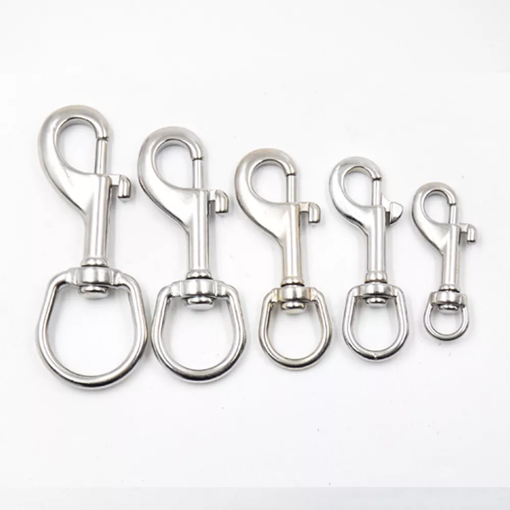 304 Stainless Steel Swivel Eye Hook Snap Dog Chain Clip Hiking Key