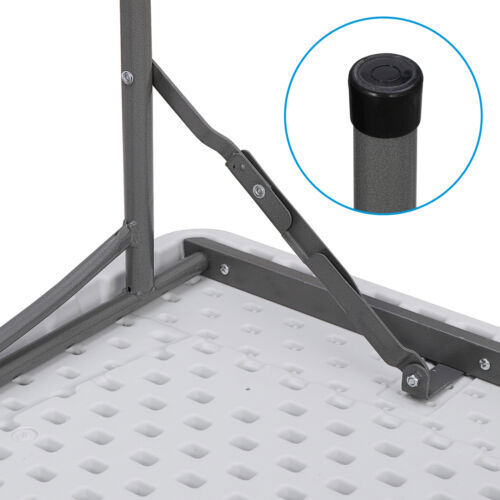 Mesa plegable portátil de plástico de 3/4/6/8 pies mesa de comedor para fiesta campamento blanca - Imagen 11 de 55