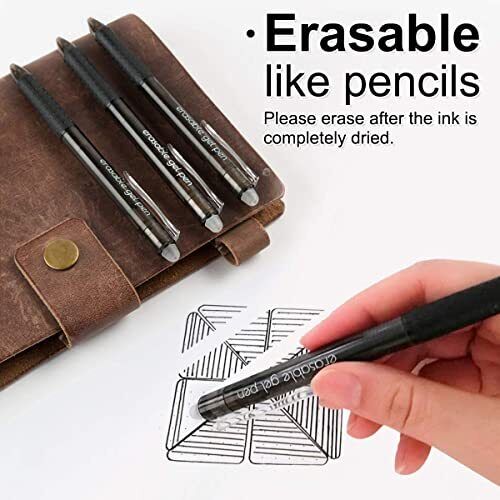 Retractable Erasable Gel Pens Clicker, Fine Point(0.7), Make Mistakes 18 Black - Picture 2 of 7