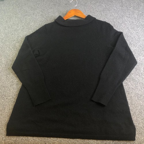 Talbots Pure Cashmere Sweater Womens Large Black Long Sleeve Turtleneck Knit - Picture 2 of 9