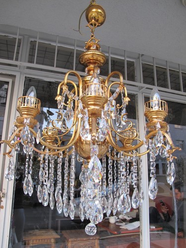 Antique Vintage French 8 Arm's Swarovski Crystal Chandelier,  Elegant Lamp 1940s - Picture 1 of 22