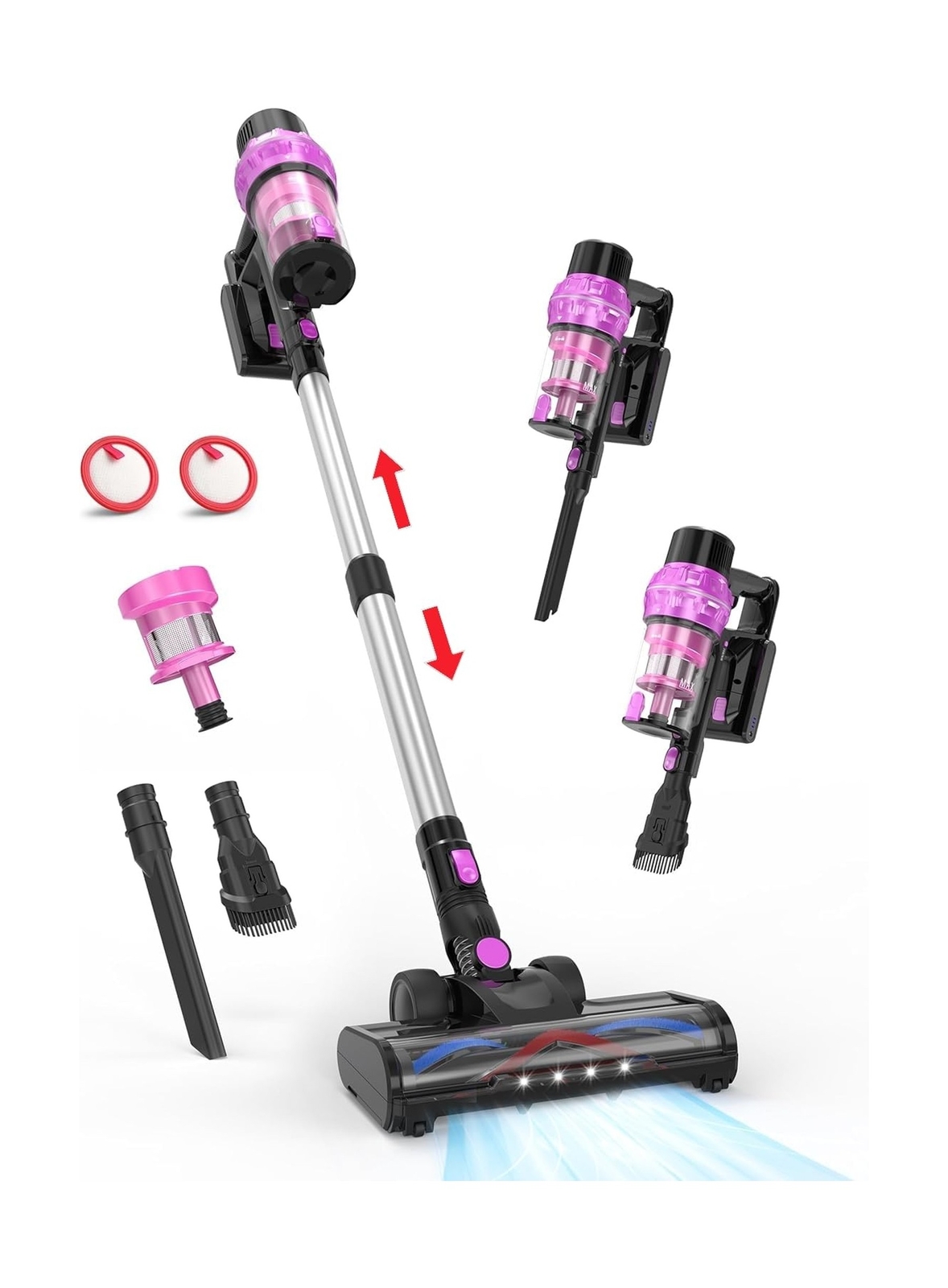 Cordless Vacuum Cleaner,7 in 1 Lightweight Stick Vacuum, 30Kpa Rechargeable E...