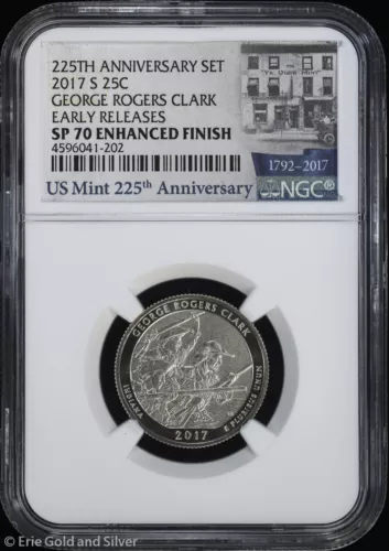 2017-S 25c Enhanced George Rogers Clark ATB Quarter NGC SP 70 | Early Releases