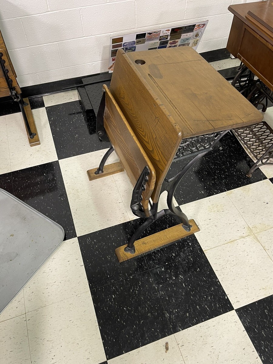 1920's Vintage American Seating Co. Cast Iron Antique School Desk