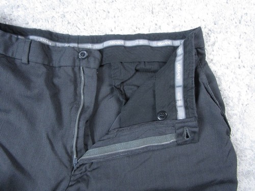Pantalones Armani Para Hombre 35x30 Vestido Real Negro Parte Inferior Oficina Negocios Trabajo - Imagen 3 de 11