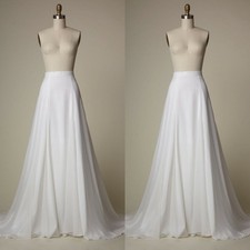 Wedding Detachable Train White Ivory Chiffon Bridal Removable Overskirt