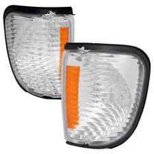 For 1992-07 Ford E-Series Econoline Corner Lights Amber Reflectors Chrome/Clear