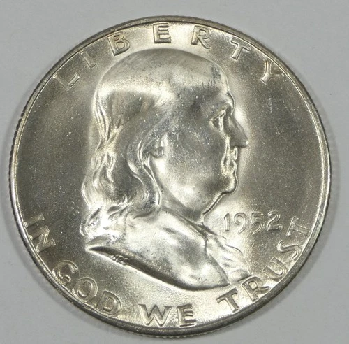1952-S Franklin Half Dollar Nice BRILLIANT UNCIRCULATED Silver 50c