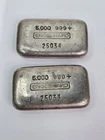 Engelhard 5 oz .999 Sequential Pair Vintage Silver Bars - 4th Series 5 Digit
