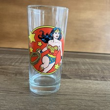 Vintage 70s Wonder Woman Glass Cup DC Comics Made In USA Rare Flawless See Pics