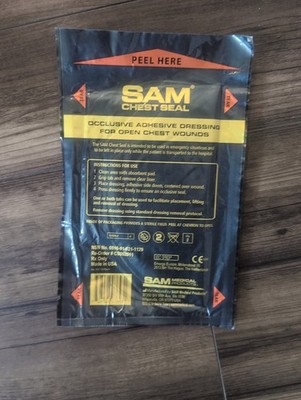 SAM Chest Seal   Occlusive Dressing for Open Chest Wounds   New Sealed