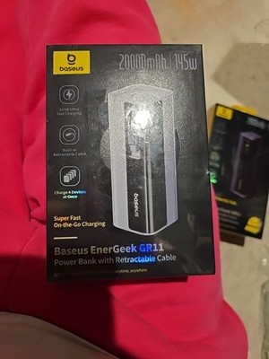 Baseus EnerGeek GR11 20,000mAh 145w Power Bank w/ Retractable Cable New