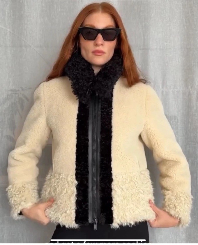 ZARA NEW WOMAN FAUX FUR PATCHWORK JACKET BLACK WHITE XS-XL 2969