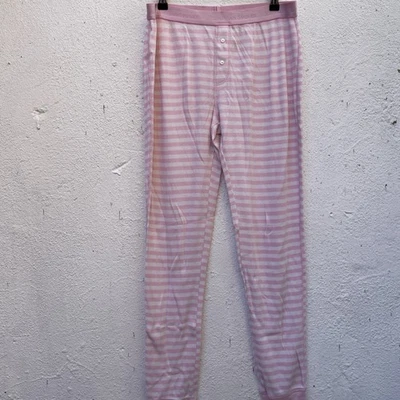 Victoria Secret Leggings Long Johns Womens Medium 30 x 29 Pink Striped Stretch - Image 1 of 4