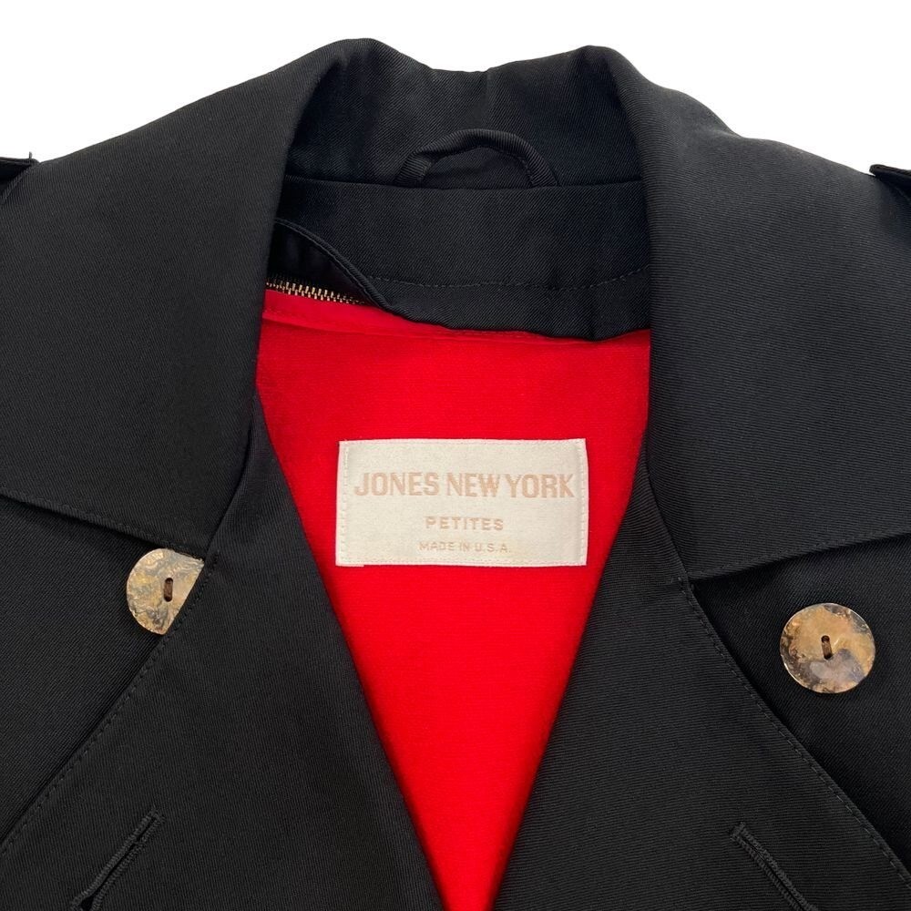 Jones Of New York Vintage 100percent Wool Womens Petite Black Trench Coat, Womens 394 image 6