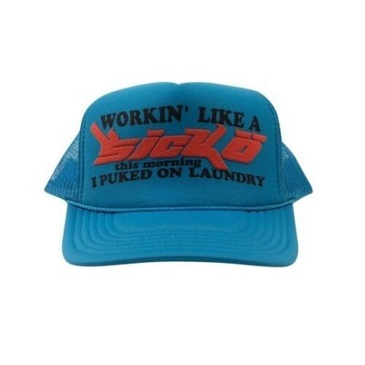 SICKO Teal Working Like a Sicko Trucker Hat Size OS Streetwear Sold Out NEW