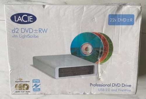 Lacie Professional d2 DVD drive with LightScribe USB and FireWire