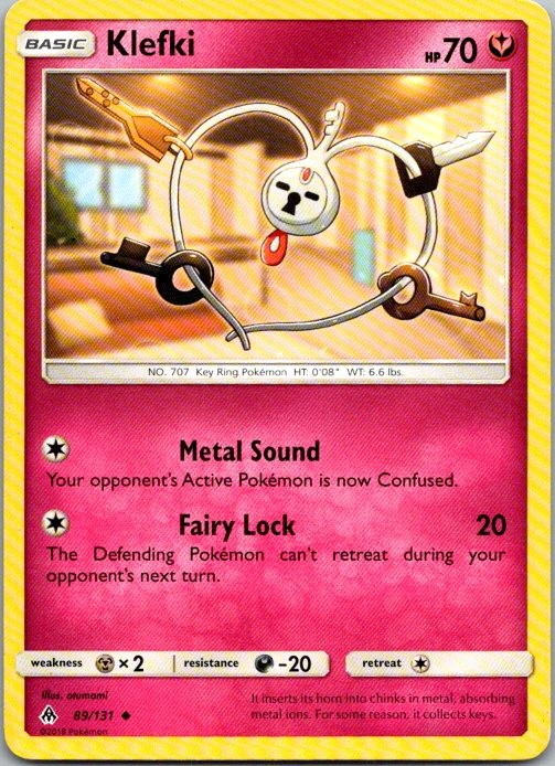 Klefki 89/131 Uncommon Forbidden Light Pokemon Moderately Played