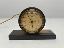 Vtg c1930s Telechron 3F03 The Esquire Art Deco Electric Desk Table Clock Works