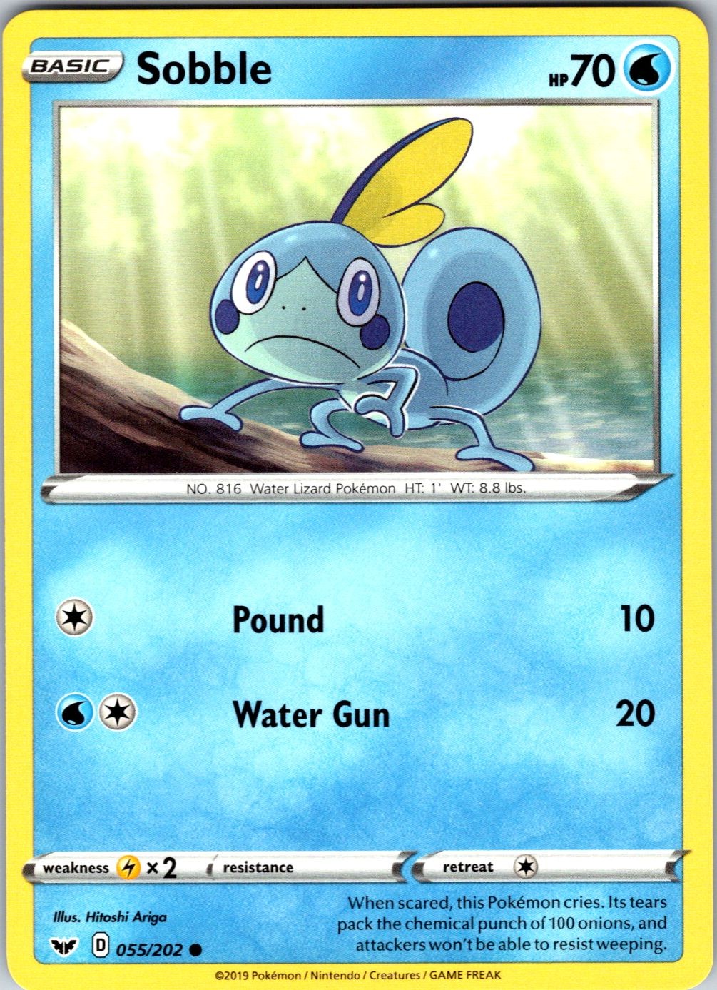 SOBBLE 055/202 COMMON SWORD & SHIELD POKEMON NEAR MINT