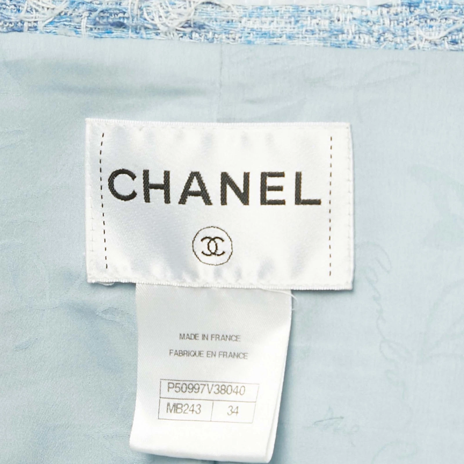 Chanel blusa blu giacca manica lunga S