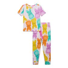 Peeps Toddler Easter Bunny Cotton  2-Piece Short Sleeve Pajama Set NWT 4T