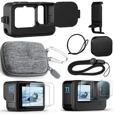 OKFUN Accessories Kit for Go Pro Hero12/Hero11/Hero10/Hero9 Black,Carrying Ca...