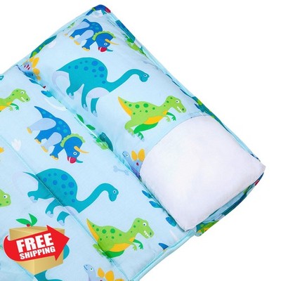 Wildkin Nap Mat Pillow Toddler White Cotton Blend