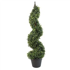 Image of Premium 3ft Artificial Boxwood Tower Tree Topiary - Indoor/Outdoor - Lifelike Fo