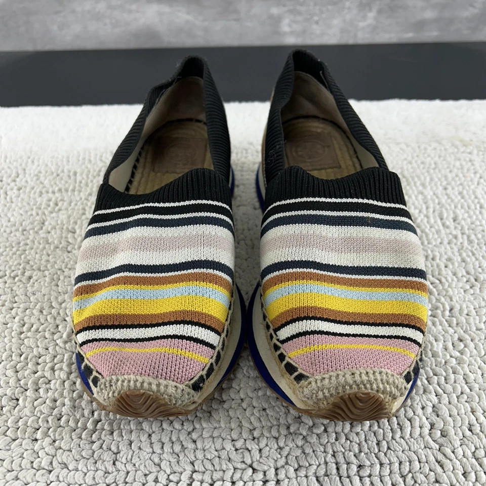 Zapatos Tory Burch Para Mujer Talla 8 Margarita Alpargata Sin Cordones Tejido Rayas Informales Foto 3 de 4