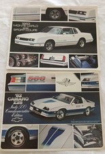 1982 Camaro Z28 Pace Car 1983 Chevrolet Monte Carlo Ss Brochures Chevy