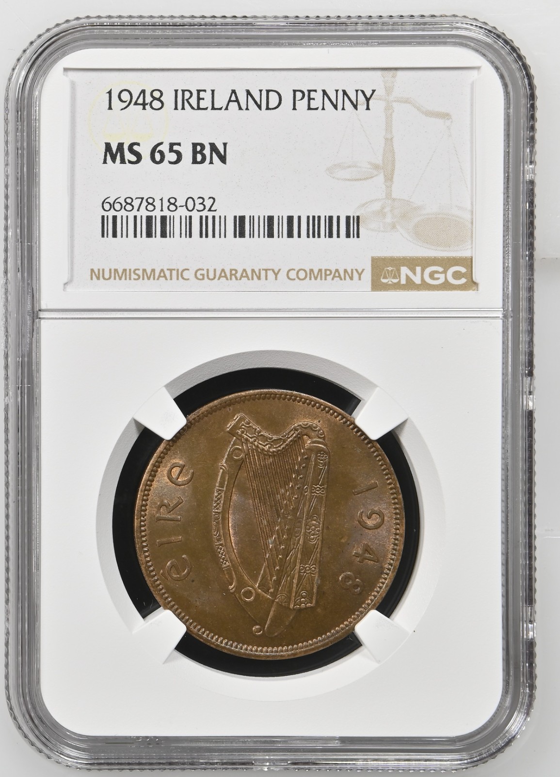 Ireland 1 Penny 1948 NGC MS 65 BN