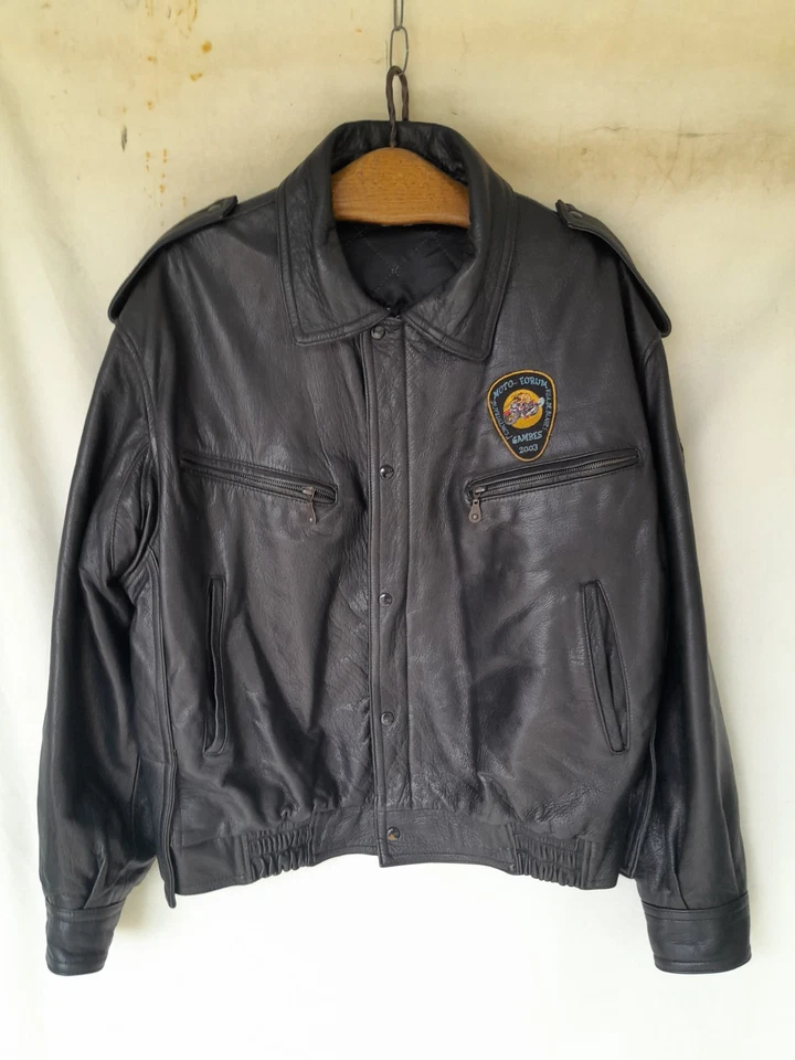 Vintage Fernandez Barcelona Bikers Jacket Mens Medium Dark Brown Leather - Image 2 of 4
