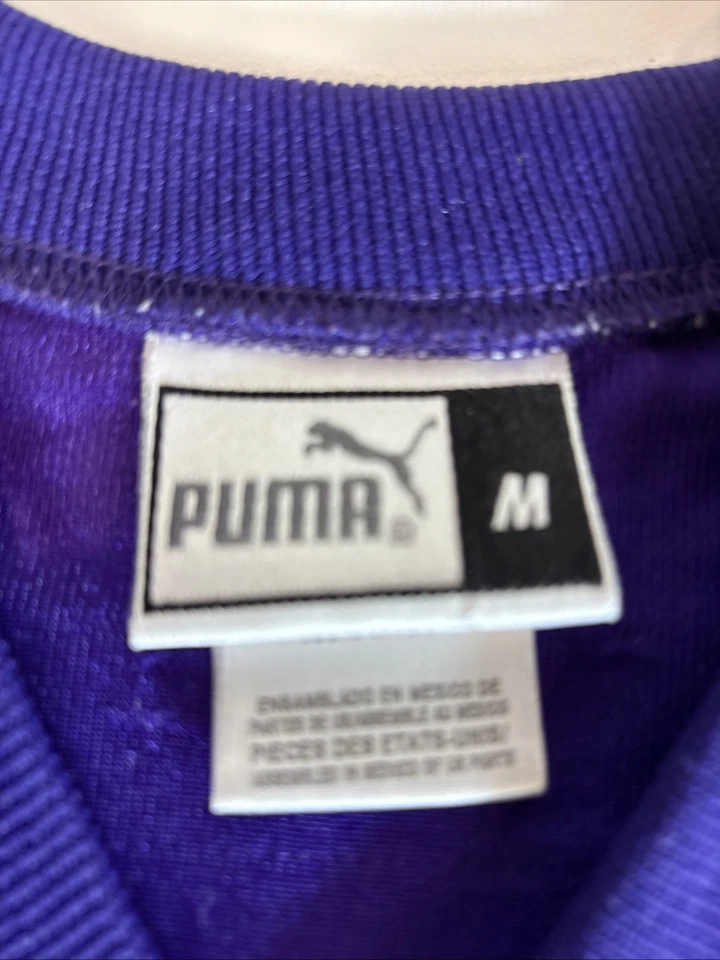 复古彪马足球球衣明尼苏达维京人兰迪·莫斯 #84 中号 NFL 紫色 — 第 3/4 张图片