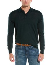 Bruno Magli Wool Polo Sweater Men's Green M
