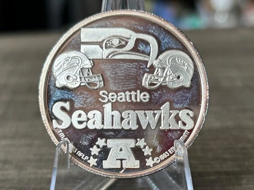 VINTAGE 1993 ENVIROMINT NFL SEATTLE SEAHAWKS ART BAR - .999 FINE SILVER