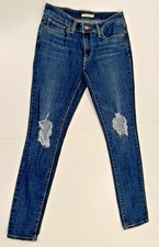 Levi Strauss 711 Skinny Women's Denim Blue Jeans Pants Skinny Leg Size 28