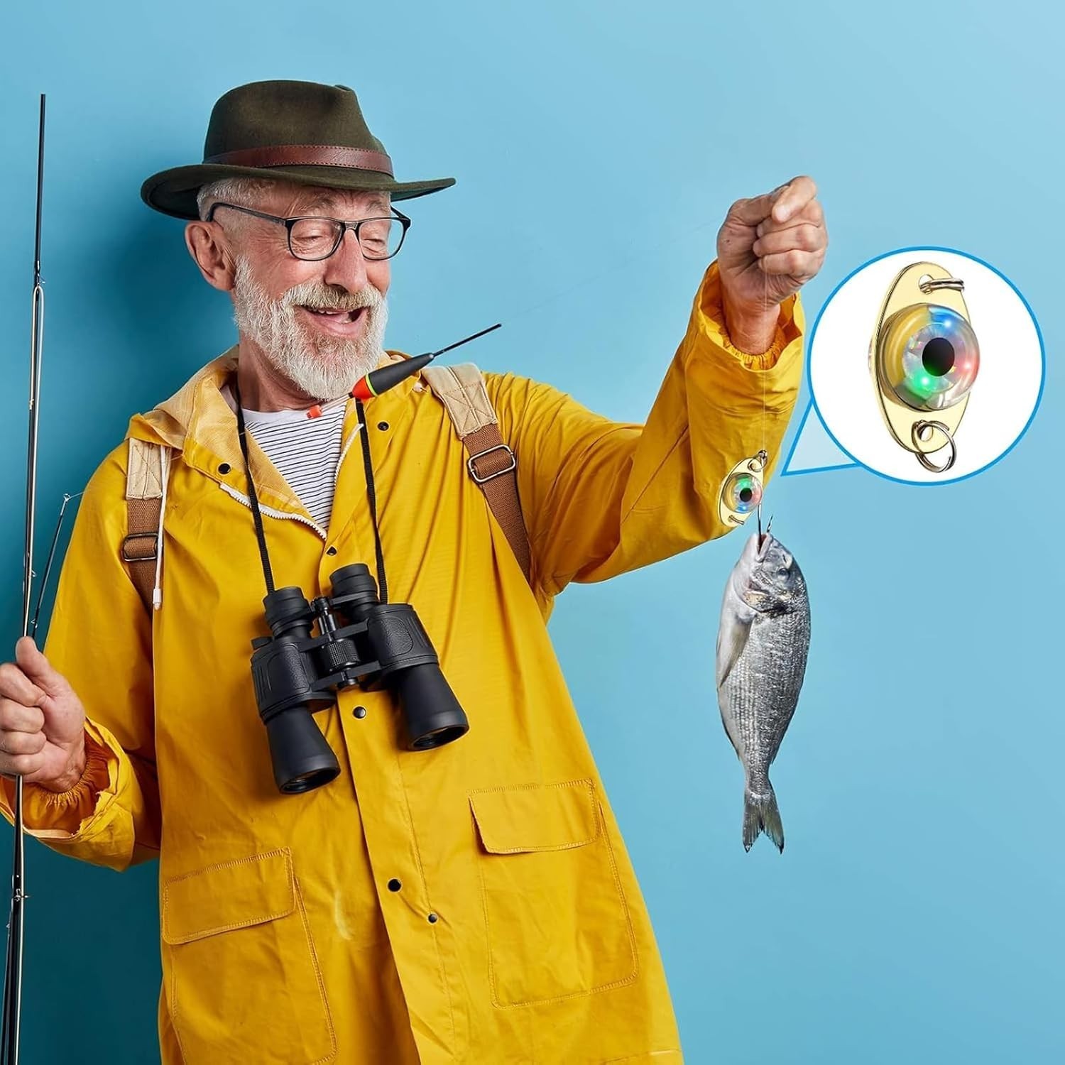 LED Fishing Lures Lighted Fishing Spoons Underwater Flasher Bass Halibut Salt... - Image 8