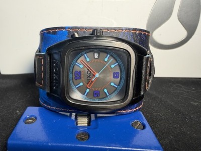 Nixon The Rocker Black/Blue/Red Leather Watch *Rare* | eBay display picture 2