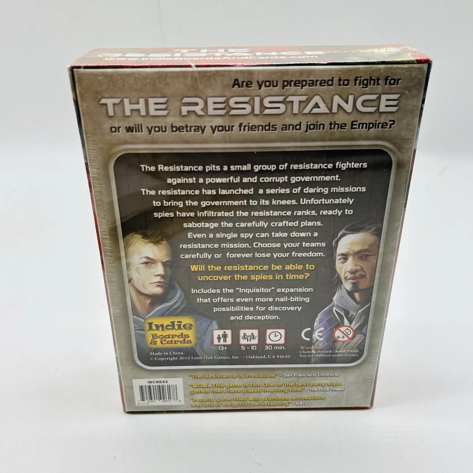 The Resistance Deduction Game Indie Boards & Cards Eskridge 2012 - NEW - Image 3 of 4