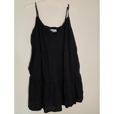 Old Navy Womens XL Black Tiered Cami Dress Sleeveless V-Neck Mini Boho Relaxed