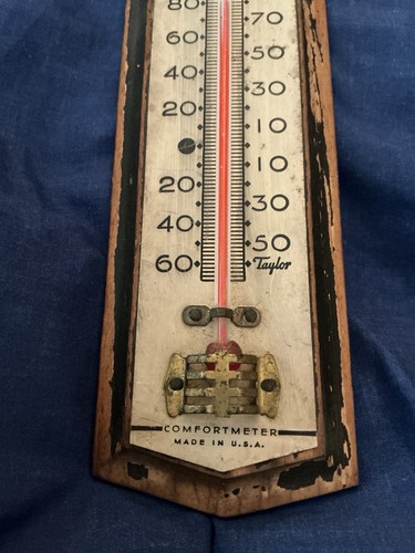 Vintage TAYLOR Comfortmeter Wall Thermometer MCM Mid Century - Picture 3 of 9
